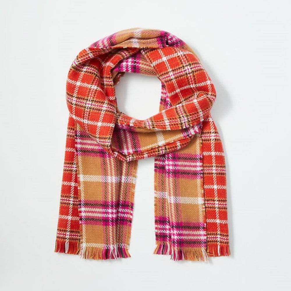 Ann Taylor Plaid Reversible Blanket Scarf 583200